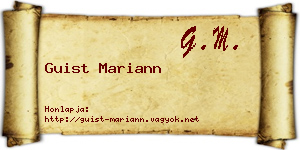 Guist Mariann névjegykártya