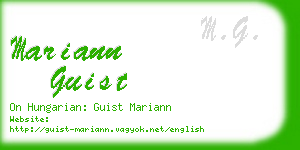 mariann guist business card
